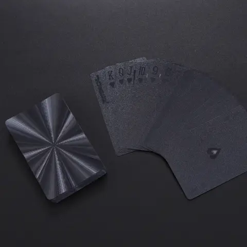 Naipes de plástico duraderos de alta calidad, naipes impermeables, colección de juegos de mesa, cartas de póker negras, tarjetas de juego