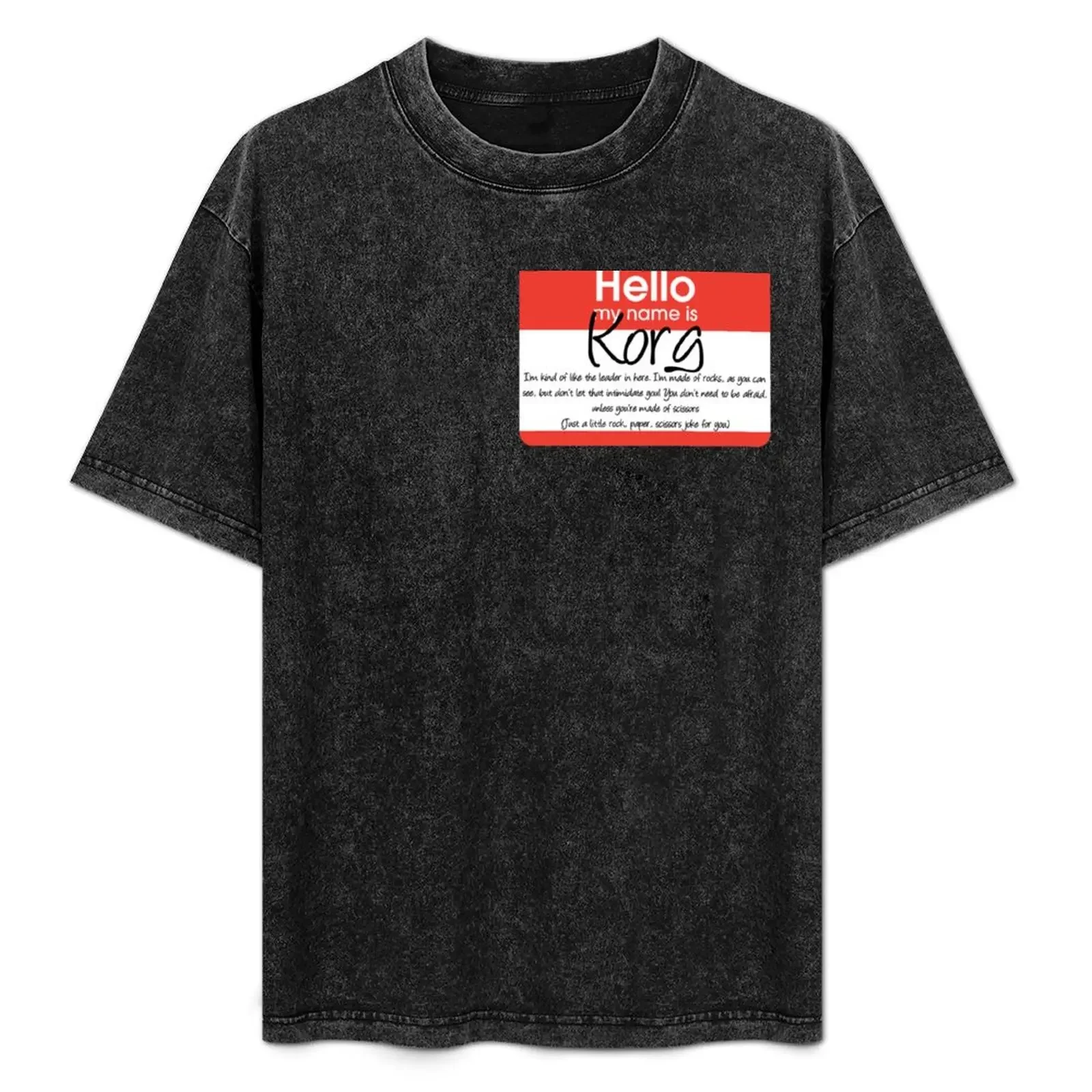

Hello My Name Is Korg T-Shirt Graphic Print Short Sleeve T-Shirt