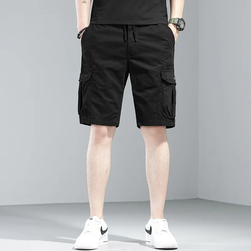Cargo Shorts Men 2022 Summer Fashion Streetwear Casual Sport Khaki Cotton Straight Short Pants
