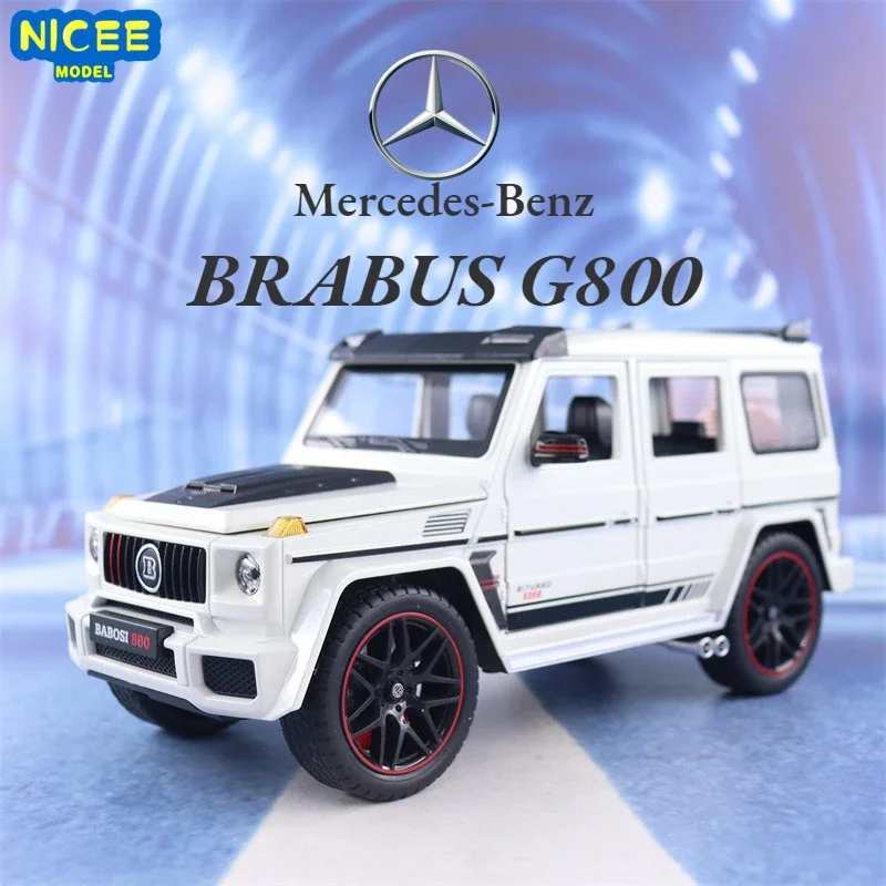 1:18 Mercedes Benz BRABUS G800 High Simulation Diecast Metal Alloy Model car Sound Light Pull Back Collection Kids Toy Gift A583