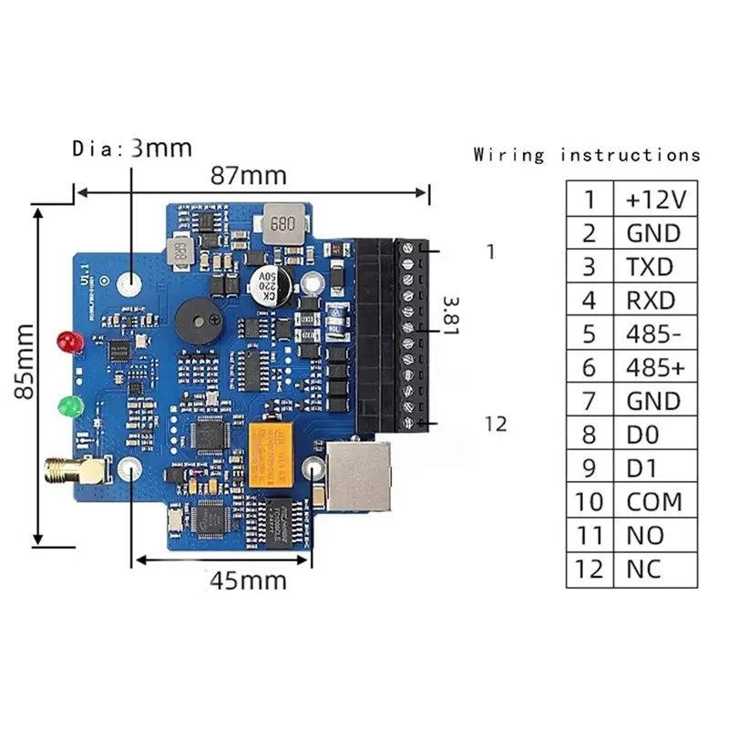 【HOME TOOL】WG26 UHF-RFID-Modul-Entwicklungskit RS485 TCP/IP RFID mit integrierter Antenne