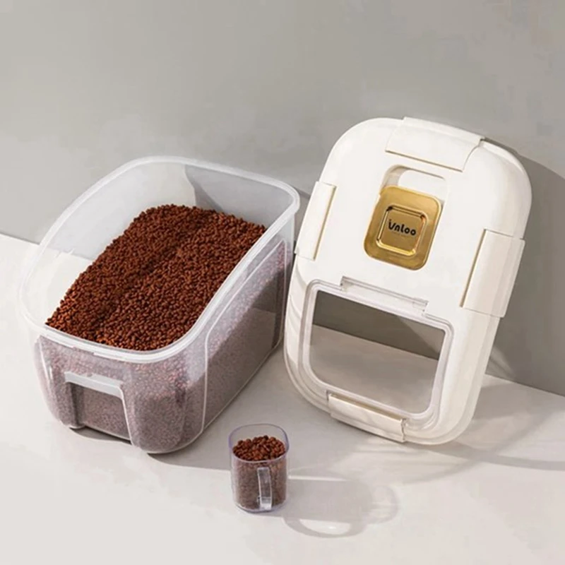 5KG Kitchen Container Bucket Insect-Proof Moisture-Proof Rice Box Grain Sealed Jar Home Storage Pet Dog Food Store Box-A