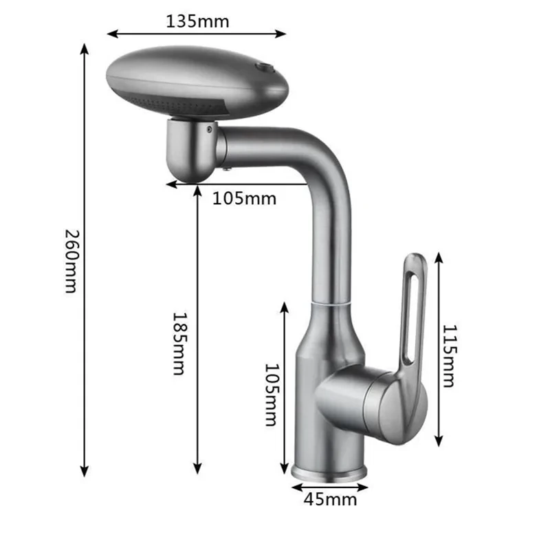 Torneira multifuncional para bacia de cachoeira, pulverizador, água quente e fria, misturador para pia, torneira para banheiro,