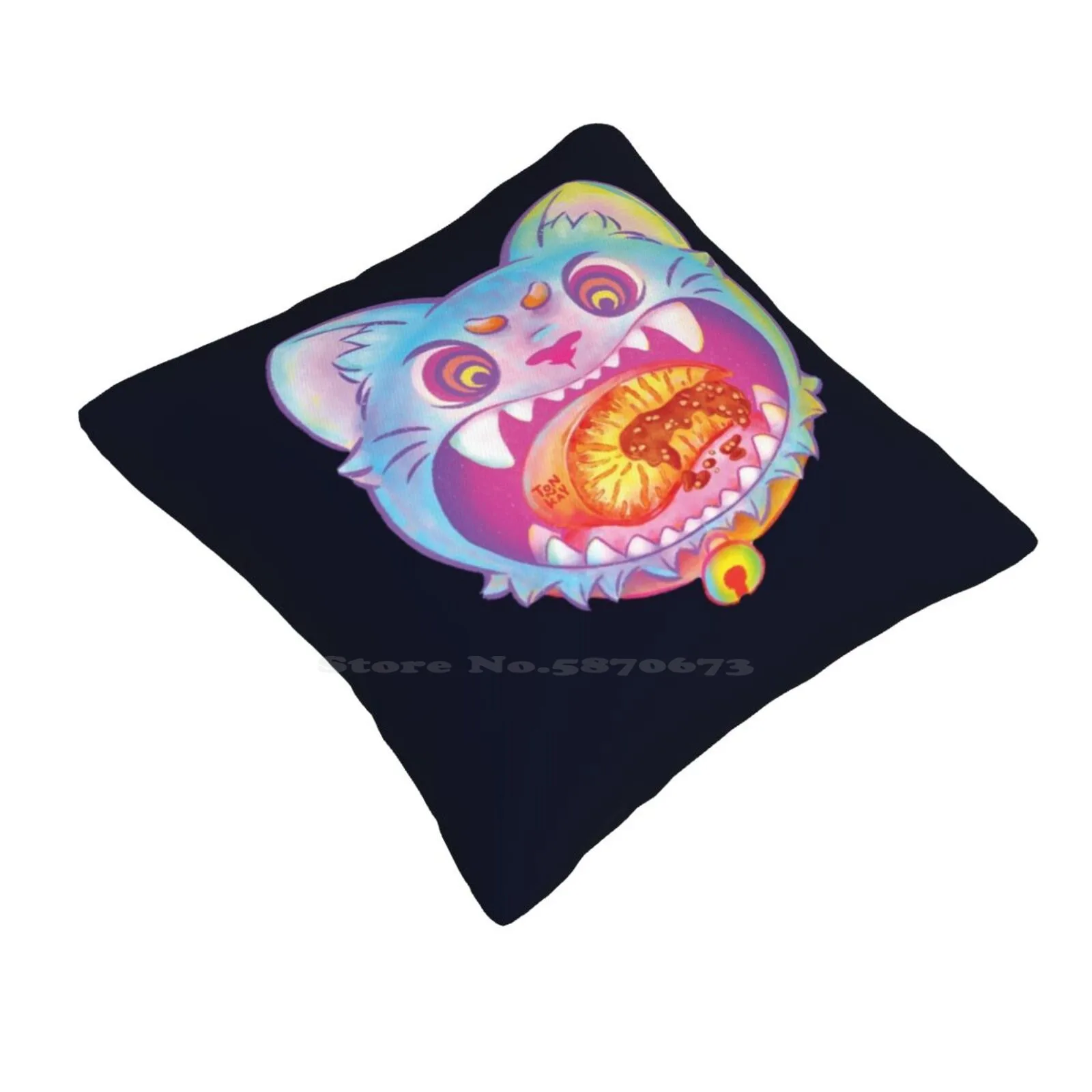 Martabak Manis-Indonesian Foods Edition Bedroom Office Hug Pillowcase Cat Colorful Martabak Sweets Sugar Streetfood Cuisine