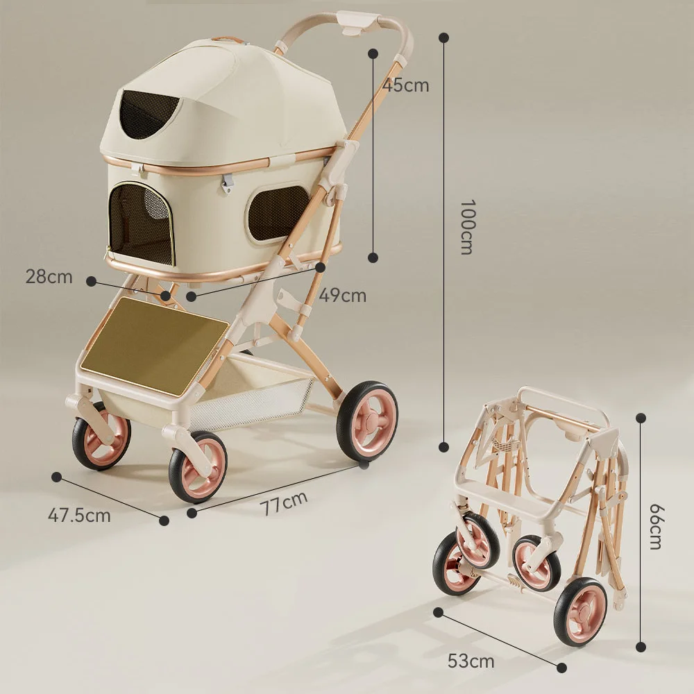 In-1 pet cart foldable bicycle trailer dual-purpose outdoor walking travel breathable pet cart pet supplies wholesale