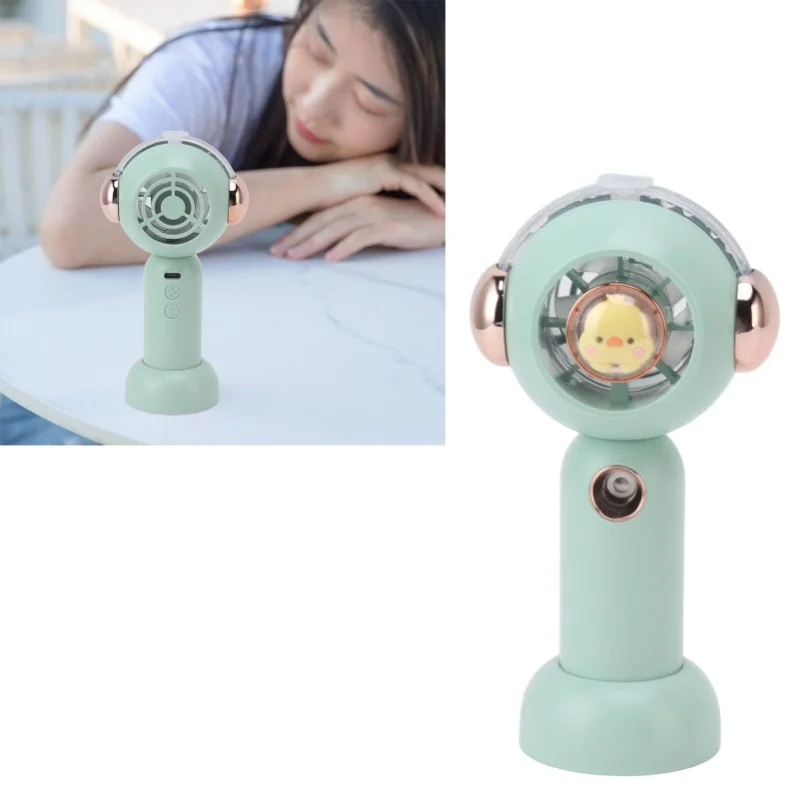 USB Rechargeable Handheld Misting Fan Lovely Atomization Function Small Pocket Mist Fan 500mAh