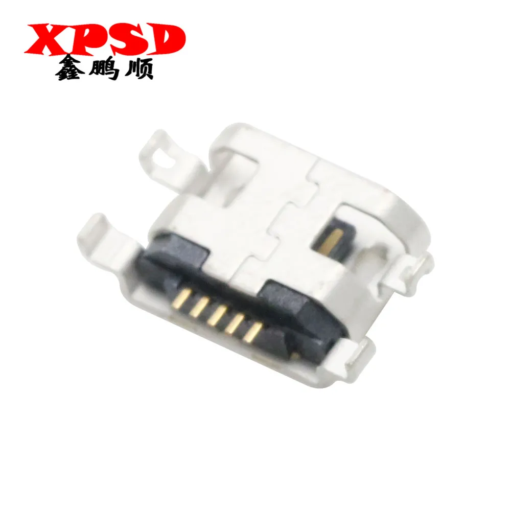 10PCS Micro USB 5S 5p B Edgeless Broken Plate Sinking 0.8mm Four-Pin Rear SMD USB Charging Female