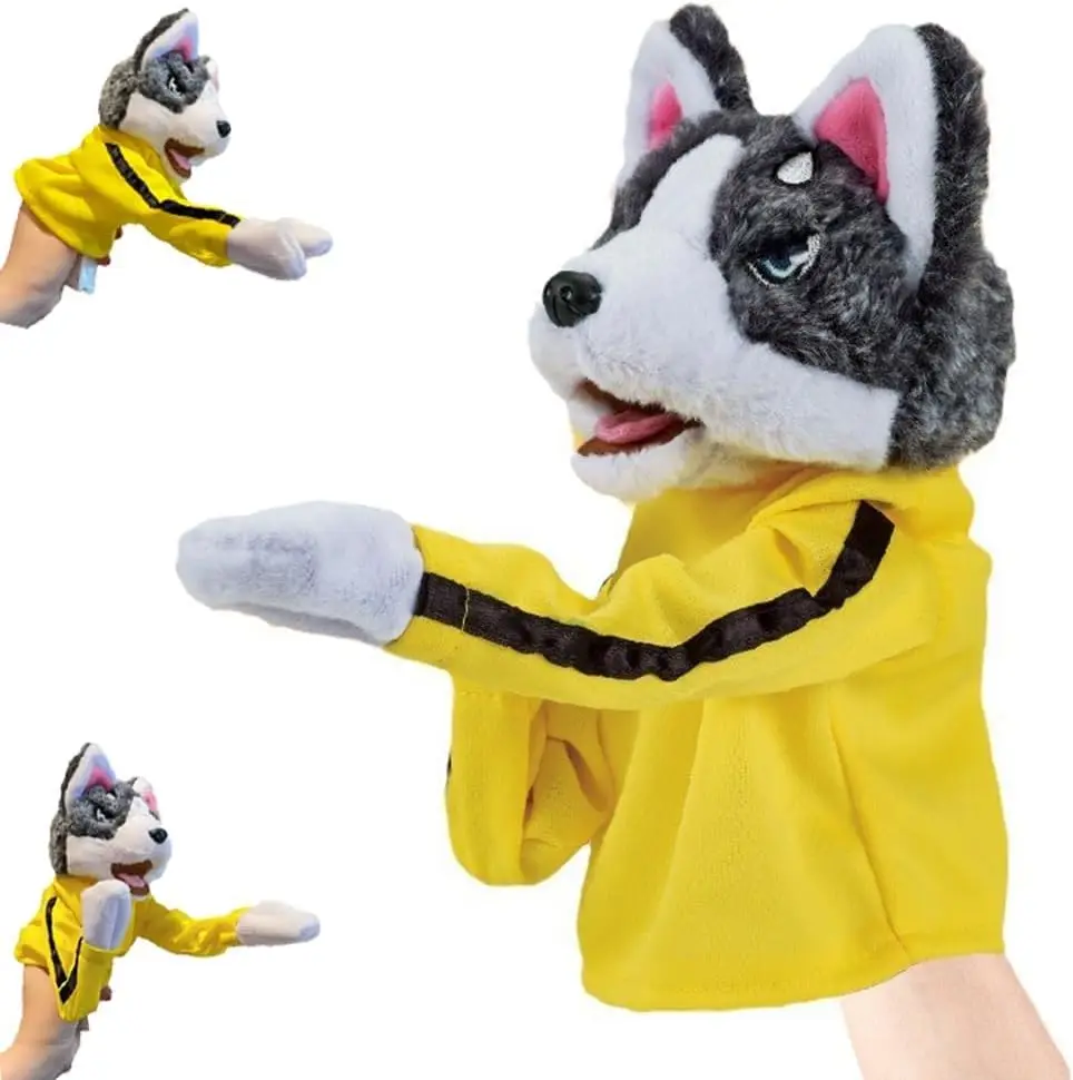 Jouet de combat de boxe pour chien Husky, gants Husky et beurre, jeu en peluche pour enfants, jouet coule délicat