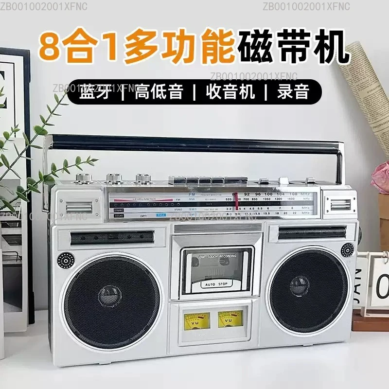 Dual Channel Stereo Cassette Tape Recorder Retro Bluetooth Vintage Audio Player