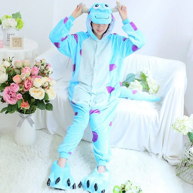 Cosaim Monsters Inc James P Sullivan Kigurumi Pajamas Winter Flannel Adult Kids Men Women Anime Cartoon Cosplay Costume