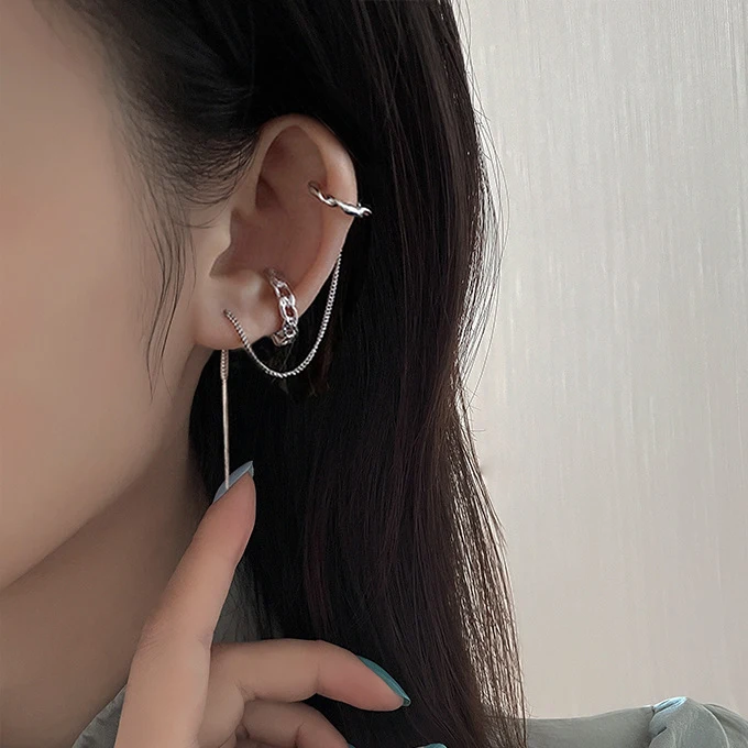 

VIVILADY цельные 925 Серебряные Простые Спиральные серьги-клипсы для модных женщин Изящные Ювелирные изделия минималистские аксессуары