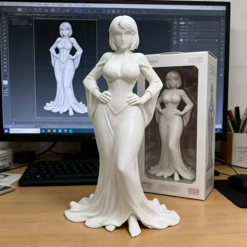 

3D printing texture anime figurine, hands on hips, beautiful girl's home decoration ornament, car ornament, student