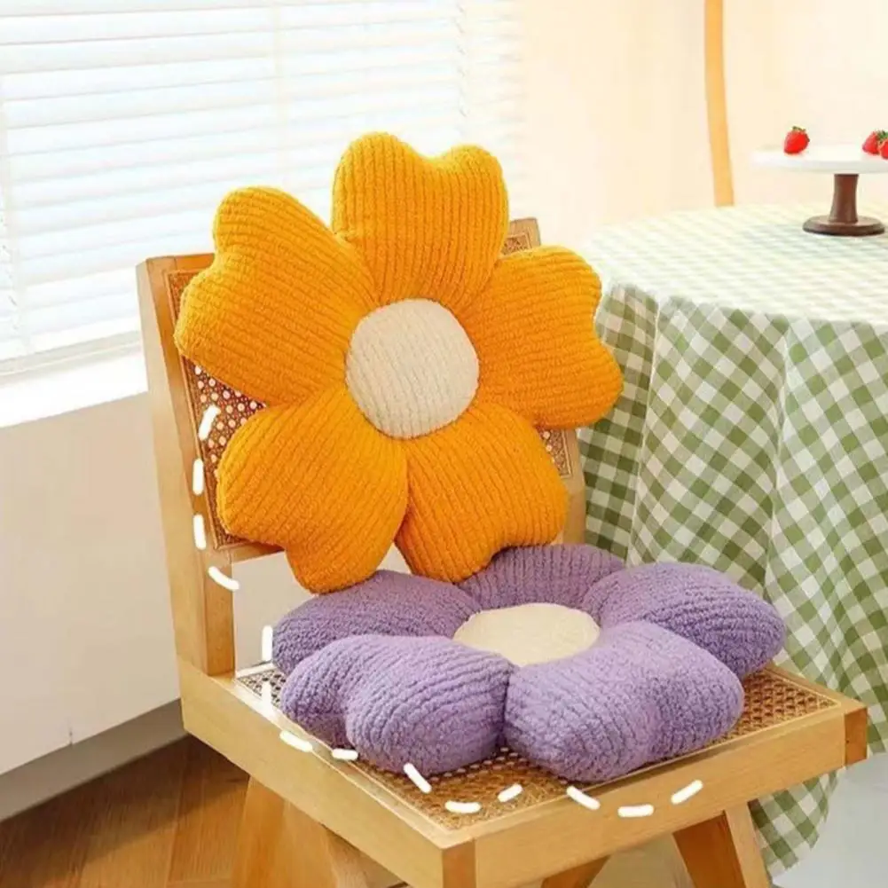 Flower Pillow Colorful Flower Shape Throw Pillow for Sofa Bed Decoration Plush Stuff Toy for Office Car Seat Elastic Fully