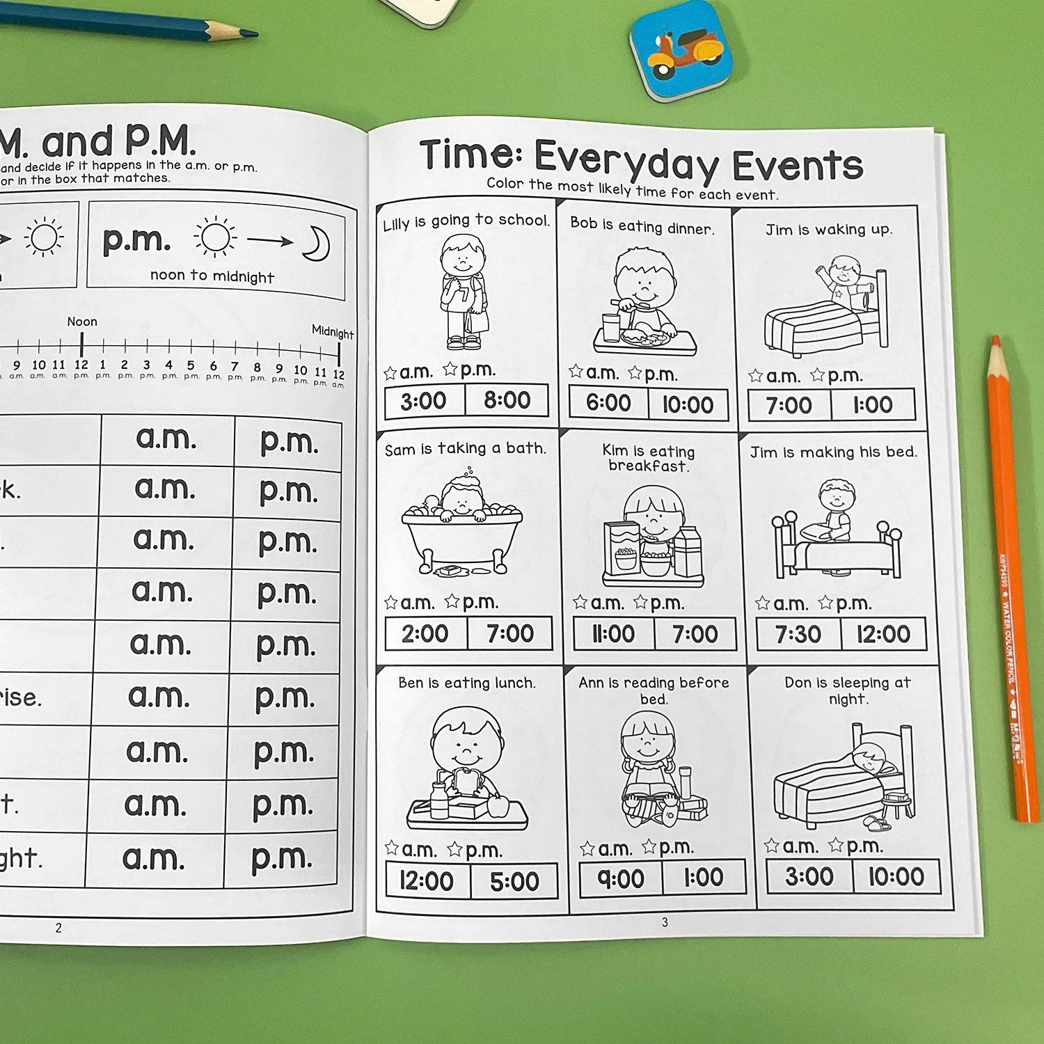 32 صفحة مقاس A4 كتاب ممارسة وقت القراءة للأطفال على مدار الساعة وقت الإدراك كتاب تعلم الكتاب المعرفي التفاعلي