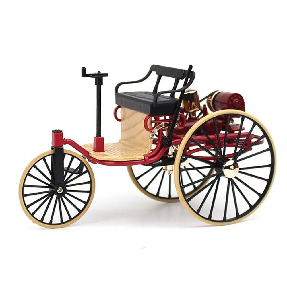 

Vintage Classic Tricycle Model Three Wheeled Metal Diecast Simulation Tricycle 1:12 Alloy Model Bike Miniature Model