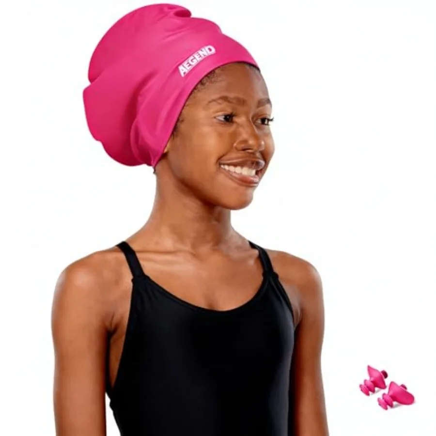 

Extra Large Swim Cap for Long Hair, Swimming Caps for Boys Girls Youth, Big Swim Hat for Long Thick Curly Hair and Dreadlocks B