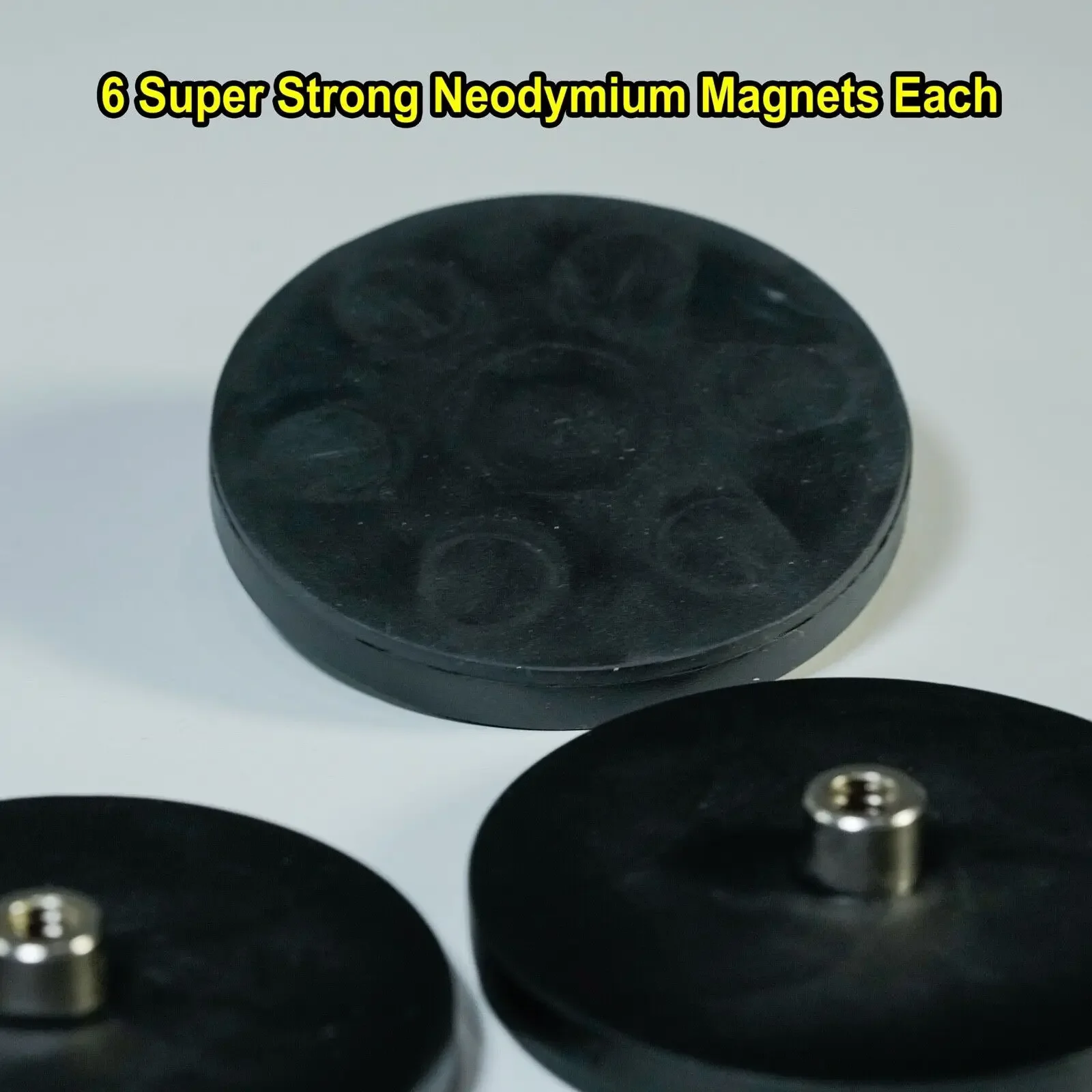 1Pcs Hot Sales Strong Round Rubber Coated Neodymium Pot Magnets With Threaded Stud Pulling Force Up to 40 KG Max