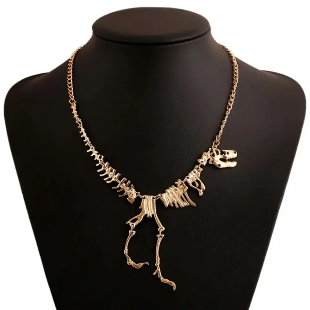 

Sexy Long Necklaces Gothic Tyrannosaurus Rex Skeleton Dinosaur Pendant Charm Dragon Bone Jewelry Men Women Gifts