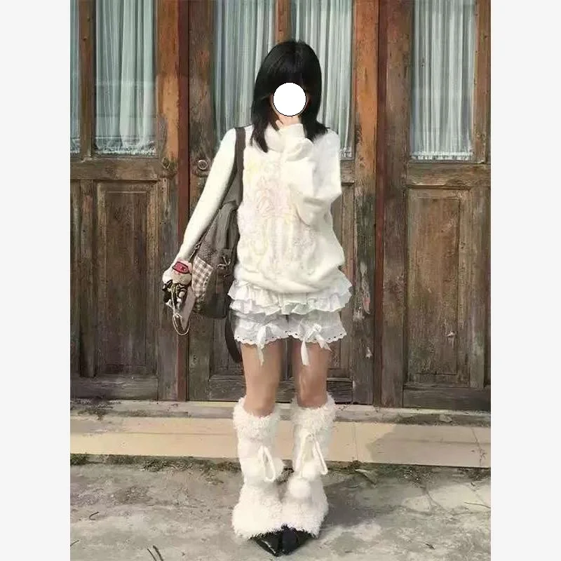 

Американский ретро Abi культурный свитер женский осень-зима ленивый Sle Hot Girl Y2K с высоким воротником на одно плечо два вязаных S...