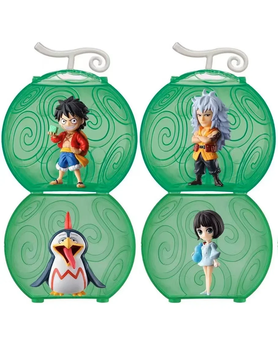 Bandai Genuine 4Pcs Gashapon OMEPI NO MI ODYSSEY Ideo Luffy Action Figure Toys For Kids Gift Collectible Model Ornaments