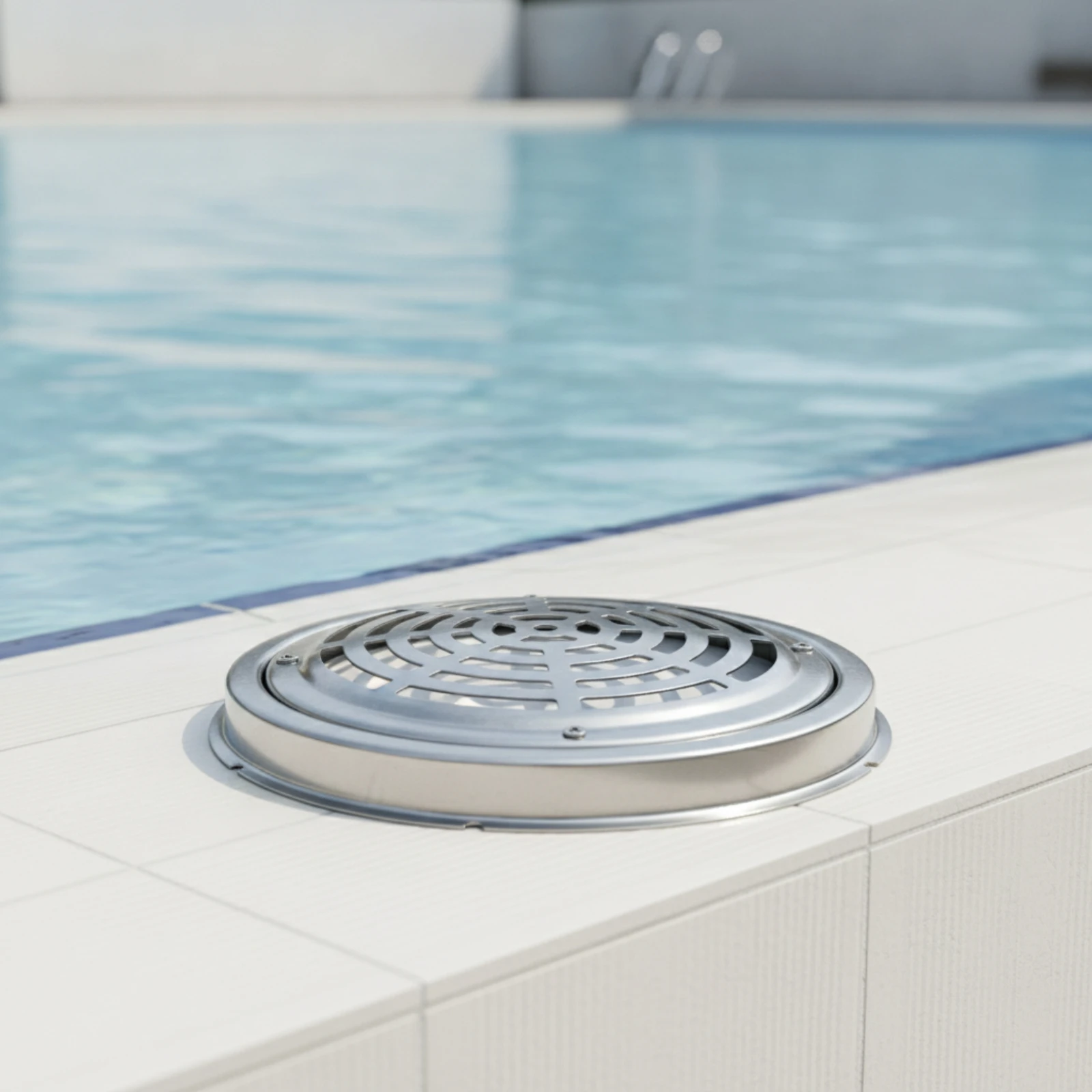 Swimming Pool Drain Fitting Stainless Steel Drain with Grated Cover Circular Pool Grate Slimline Adapter Corrosion-Resistant