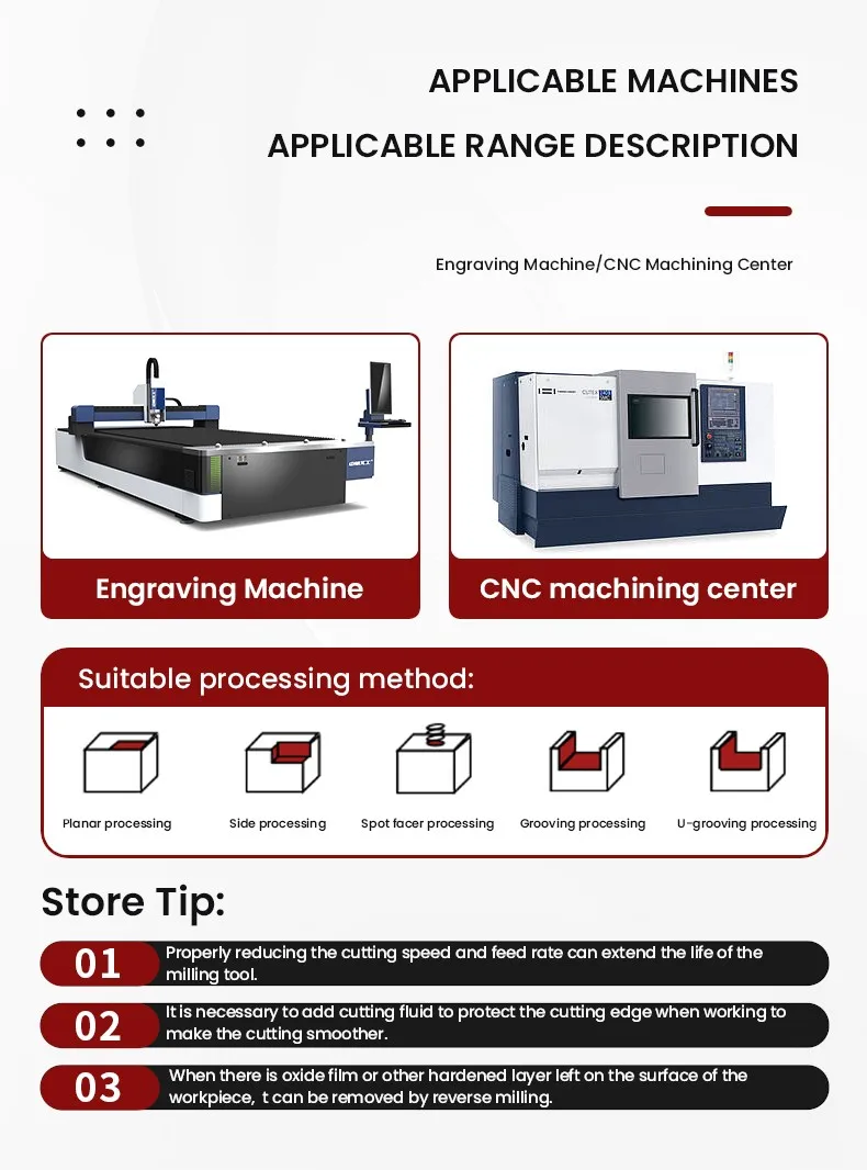 AZZKOR Hartmetall-Stahlfräser 4F Beschichtung CNC Mechanische Rundfräser Werkzeuge TGR-HRC55 – Detail 15