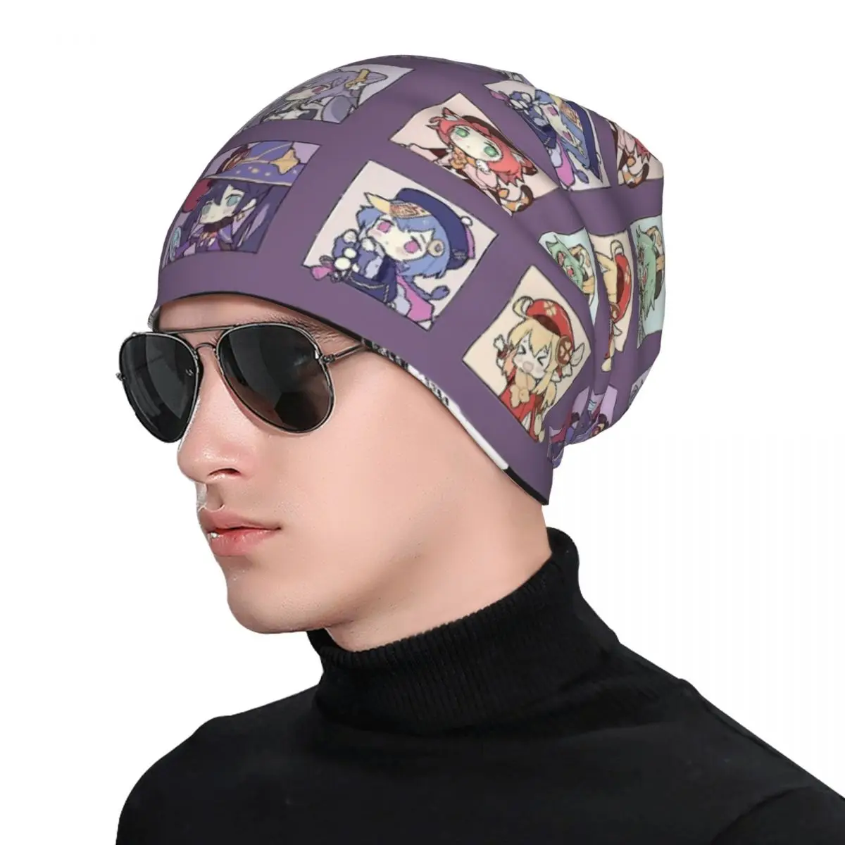 Unisexe Genshin Impact Chibi Assemble VOL 2.0 Pull Cap Beanies, Chapeau d'extérieur pour hommes et femmes