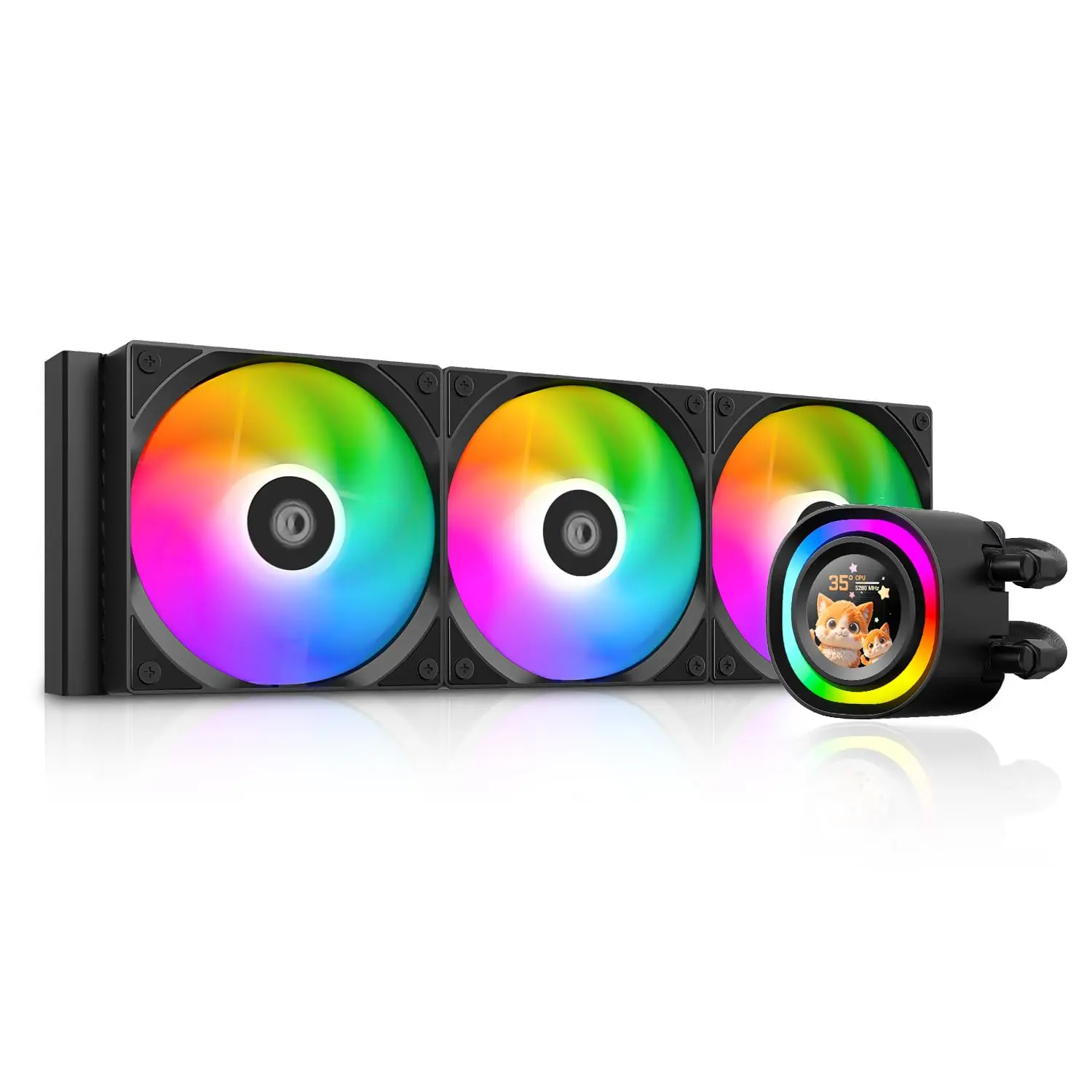 

FX360 LCD Premium 360-мм жидкостный кулер для процессора AIO с полноцветным дисплеем, поддерживает Intel LGA1851/1700 и AMD AM5/AM4