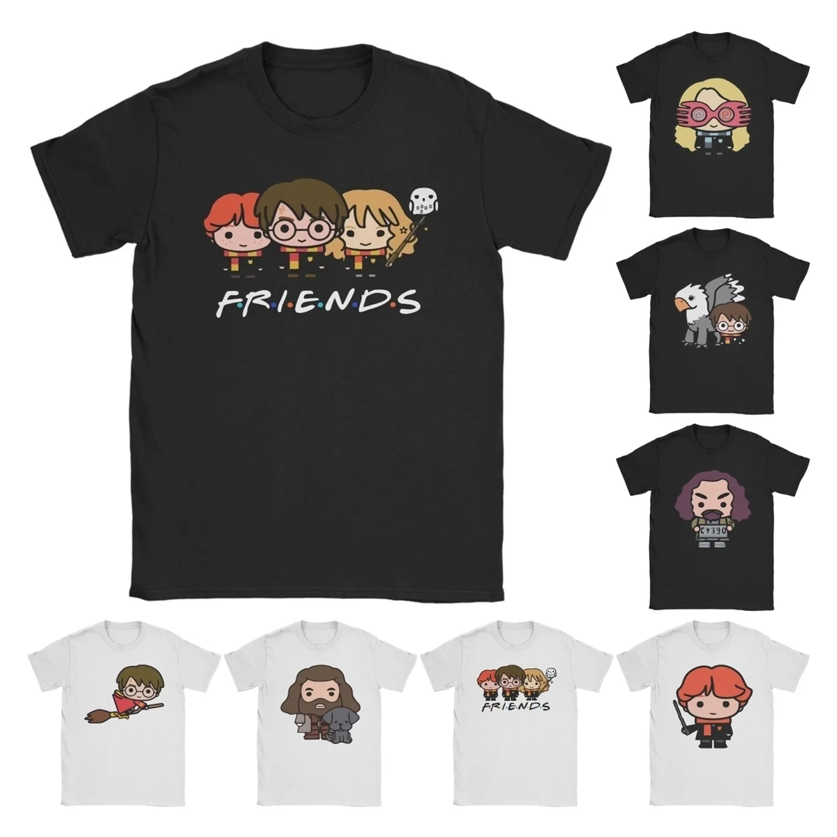 الرجال تي شيرت هاريز فيلم P-Potters ماجيك العالم القطن الخالص تي شيرت قصير الأكمام تي شيرت الياقة المستديرة الملابس الصيف