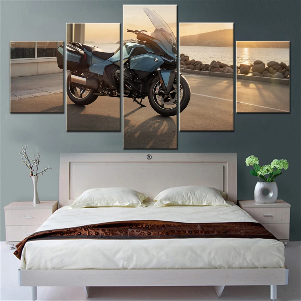 

5 Pieces Canvas Wall Poster Painting Bikes Option Camargue 2025 Wallpaper Home Decor Picture Printing For Living Room Mural