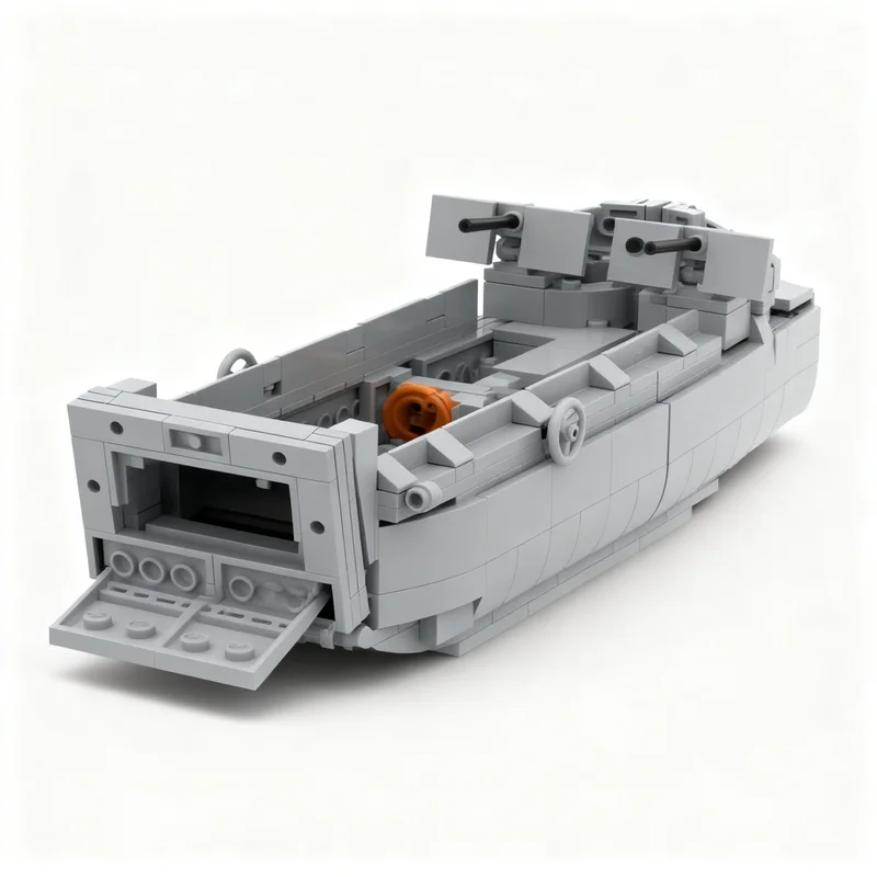 378 قطعة MOC الخالق مصمم مجموعات الهبوط الحرفية مركبة الموظفين LCVP نموذج اللبنات العمارة اللعب هدية الكريسماس