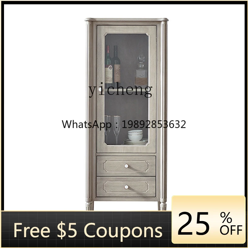 

Light Luxury High-End Living Room Wall Glass Door Sideboard Cabinet Retro Display Home Wine Cabinet