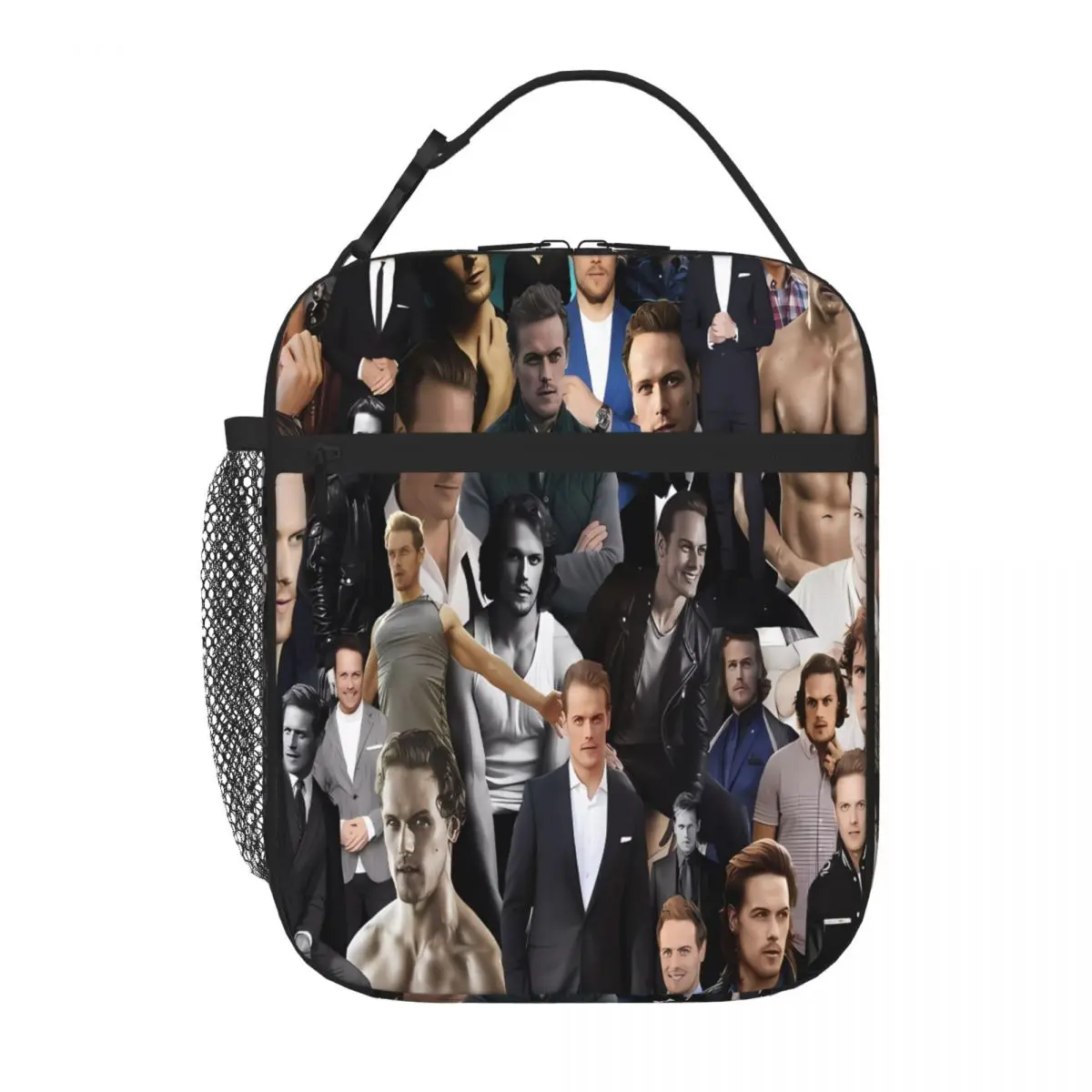 Bestselling Sam Heughan Abstract Shoulder Lunch Bag Mini Travel Neoprene Lunch Bag