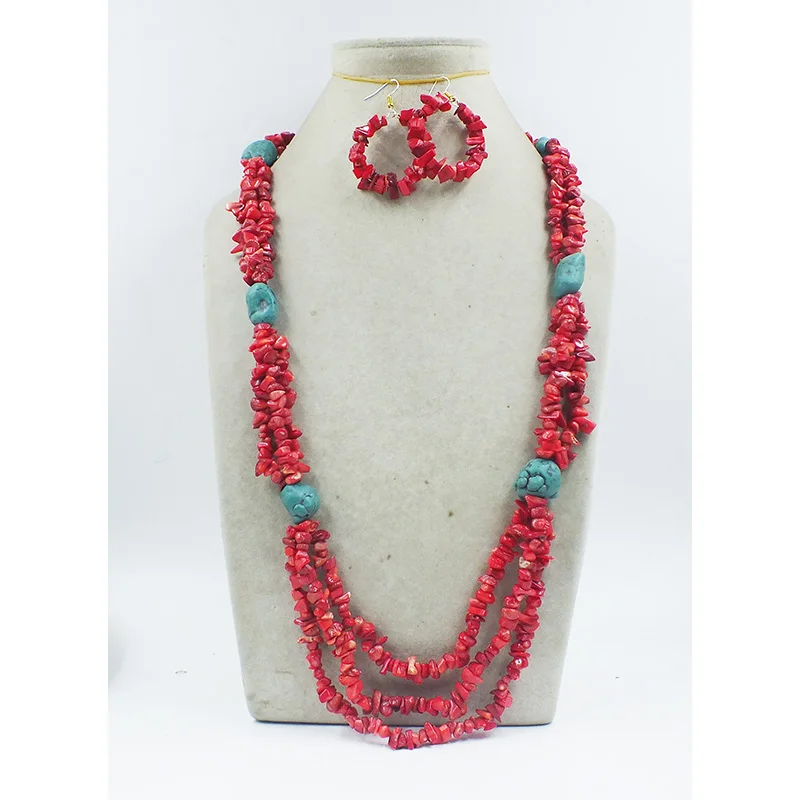 Natural irregular coral necklace. Classic Women's Party Jewelry