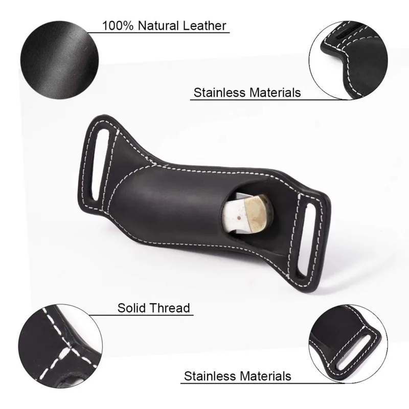 Vintage PU Leather Waist Belt Case Sheath Outdoor Tools Folding Knife Mini Pocket Knife Pouch Holder Cowhide Scabbard