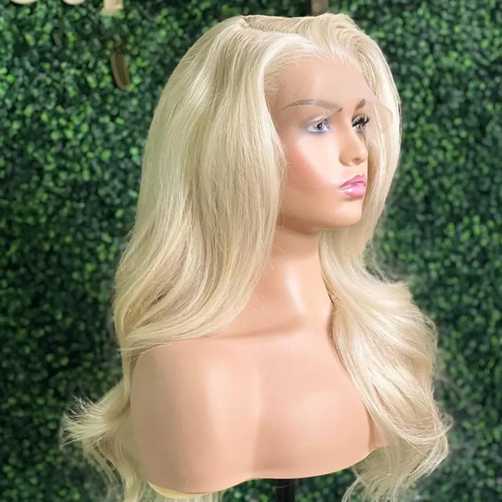 

26inch Ash Blonde Long Soft 180%Density Natural Wave Lace Front Wig For Women With Baby Hair Glueless Preplucked Daily Wear