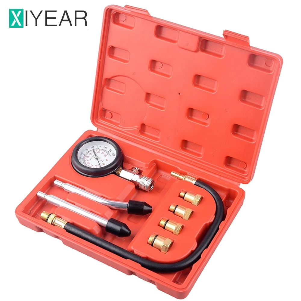 professional kit gasolina motor compressao tester combustivel cilindro pressure gauge tool grupo carro caminhao motocicletas 0300 psi pcs 01