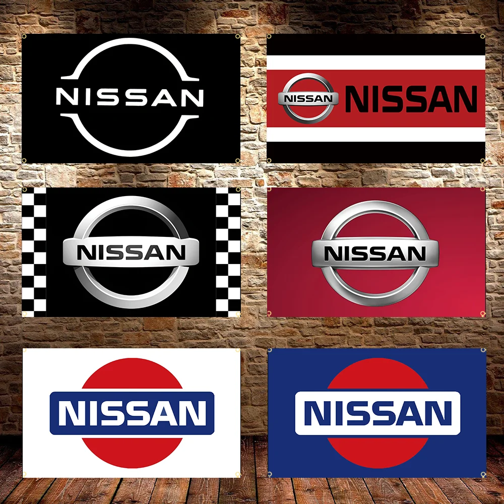 3x5FT N-Nissans Racing Car Flag applicable to Garage or Outdoor For Decoration