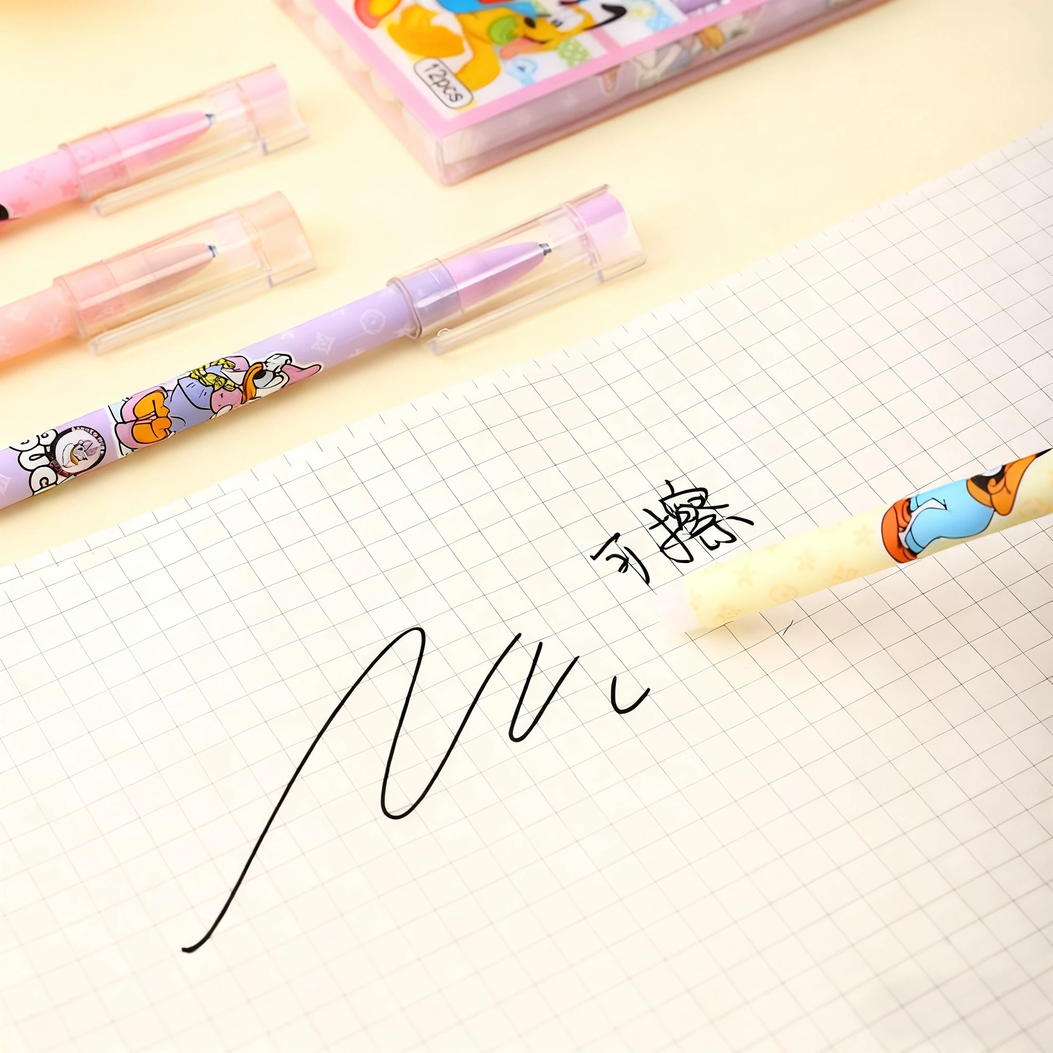 12pcs/box Mickey Mouse Erasable Gel Pens Disney Anime Peripherals School Supplies Cute Stationery Kawaii Black Neutral Pen Gifts view 6