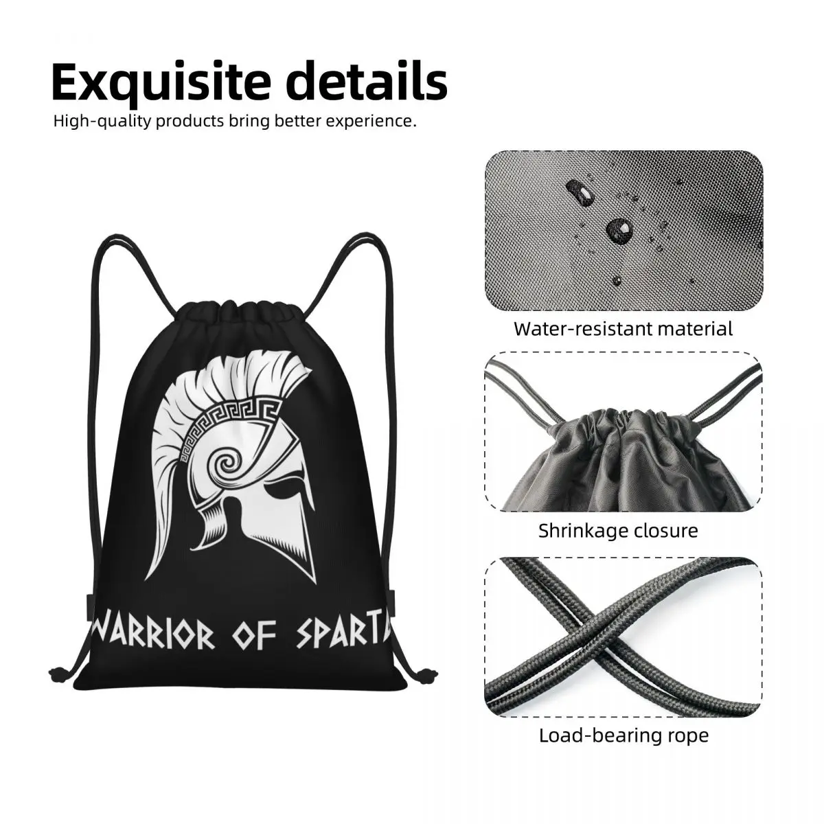 Bolsa con cordón personalizada Warrior Of Sparta para ir de compras, mochilas de yoga, hombres, mujeres, deportes espartanos, mochila de gimnasio