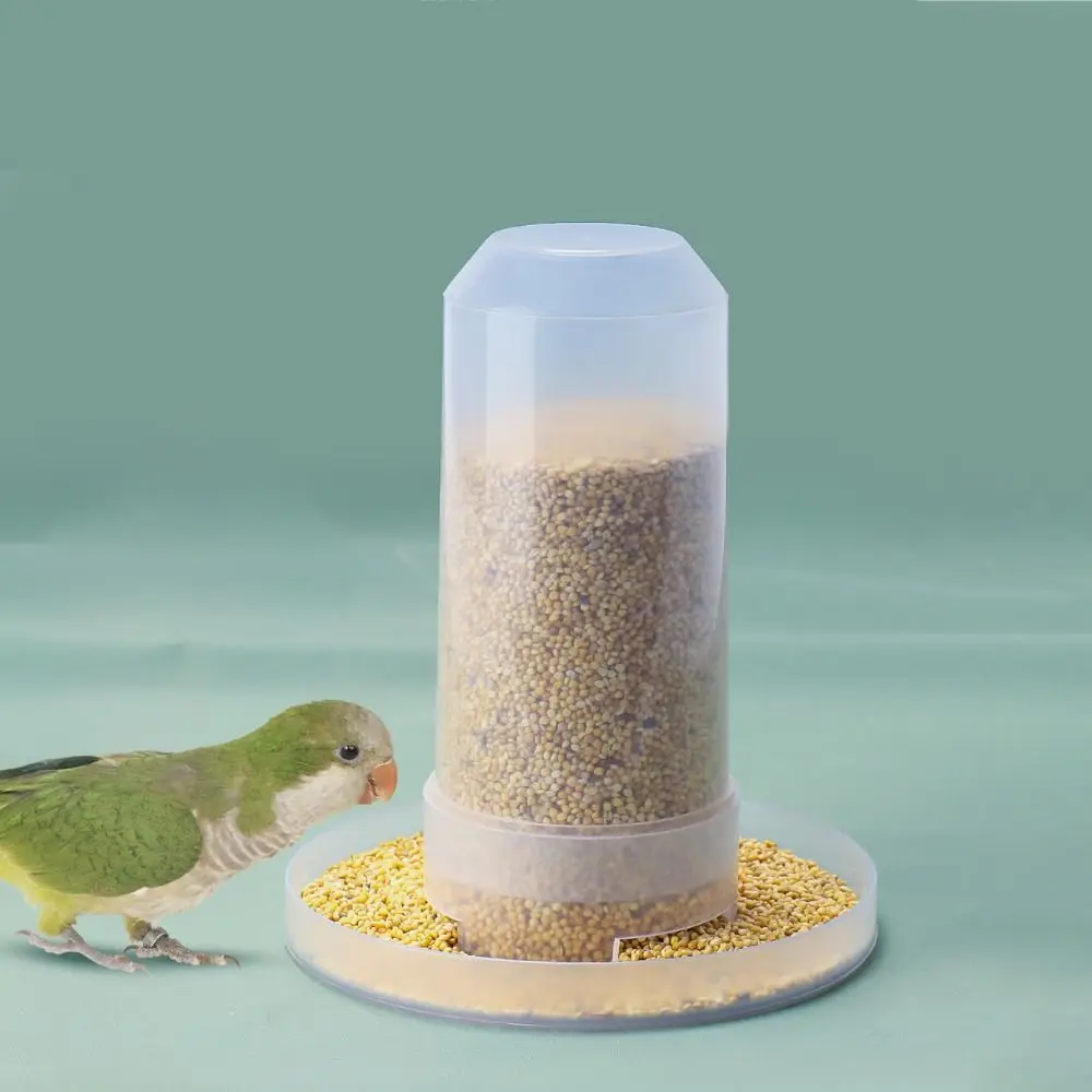 Automatic Bird Drinking Fountain Transparent Plastic Pigeon Feeder Removable Chicken Food Containter