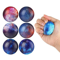 6PC Galaxy Stress Balls - Outer Space Foam Squeeze Toys, Slow-Rise Soft Squishy Anti-Stress Set Pet Dog Balls Toy