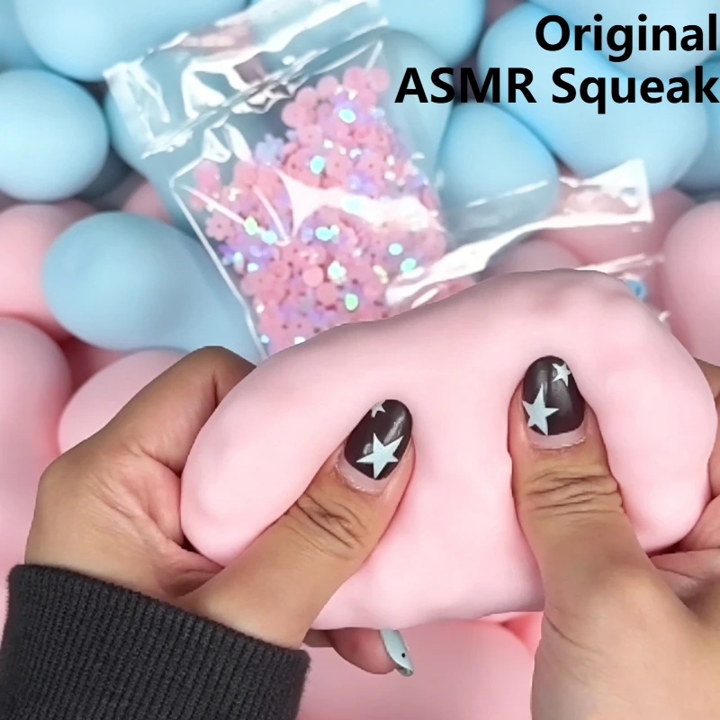 Rosa Blaue Seifenkugel Quetschbare Seife Stressball Fidget-Spielzeug Knisternder Quetschball Runde Blöcke Gefüllt ASMR Anti-Stress-Spielzeug