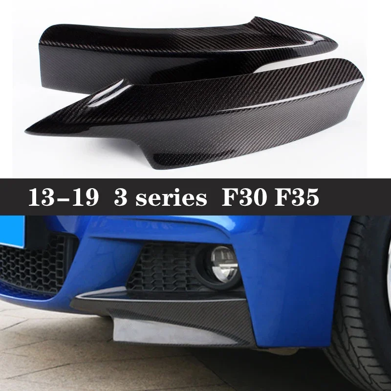 For BMW 3 Series F30 F35 Carbon Fiber wrap angle Car Front Bumper Splitter Corner Trim Cover Front Chin Car Accessories Body Kit