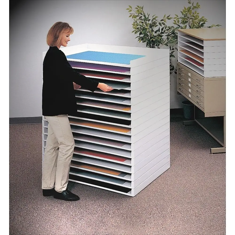 Bandeja apilable gigante para 24 x 36 documentos, (Qty. 2), Blanco