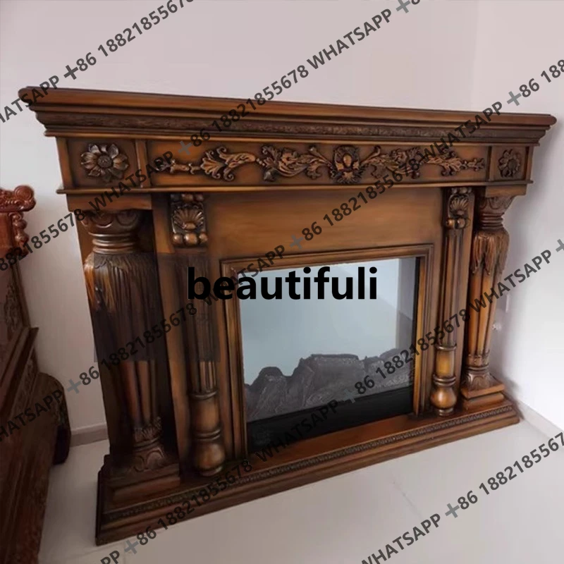 fireplace cabinet simulation fire embedded decorative cabinet heating electric wall electric fireplace solid wood