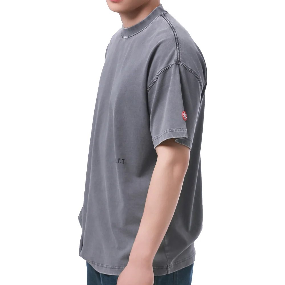 Heavy Weight Casual Short Sleeve High Street Style Breathable Oversize T-shirt Cotton Top Baggy Unisex Tee for Men