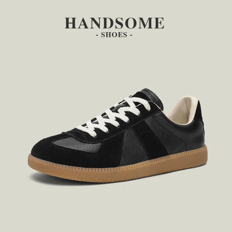 New Trend Four Seasons Men's Casual Board Shoes Leather Anti Slip Men's Outdoor Walking Shoes Comfortable Casual Board Shoe