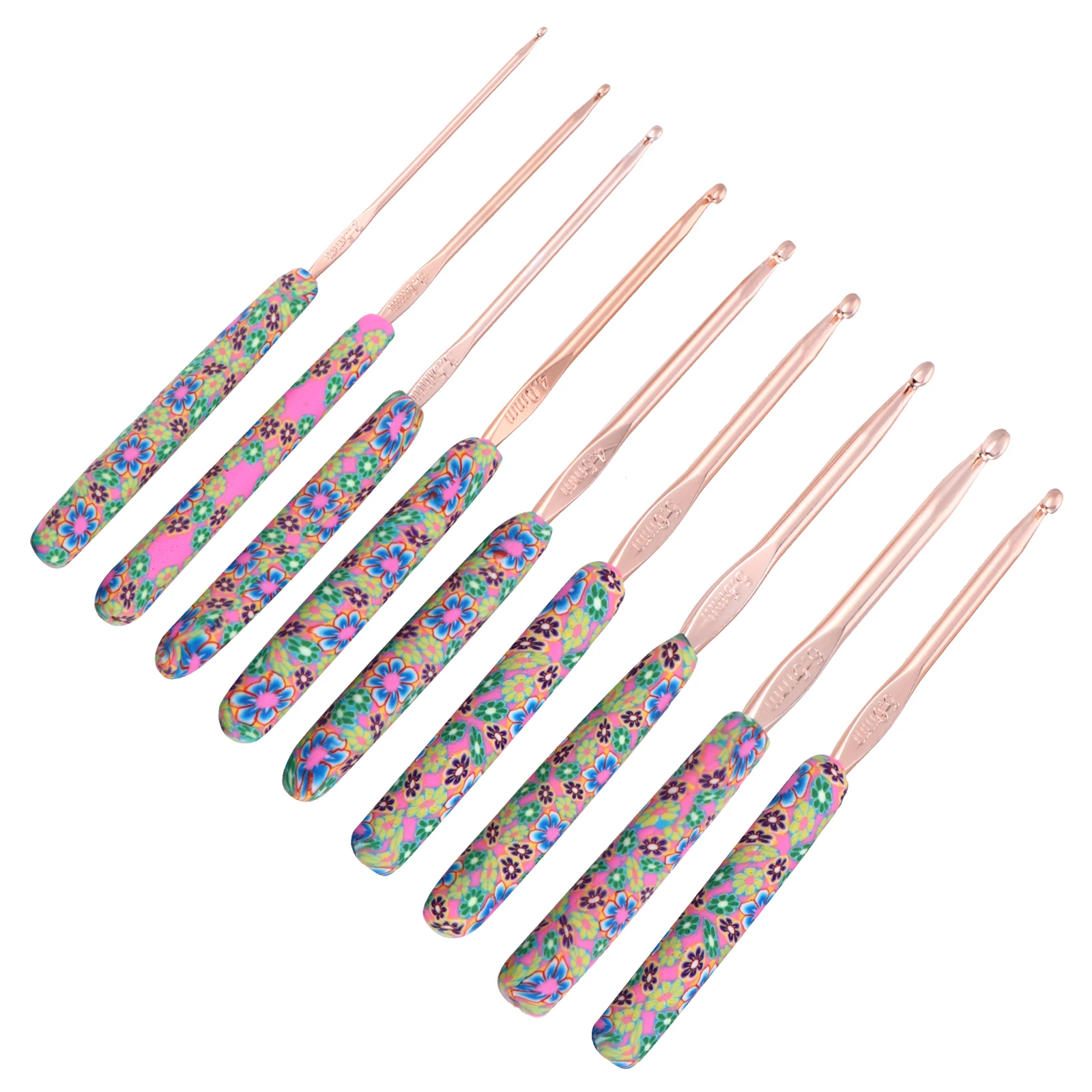 

9pcs Aluminum Crochet Hooks Set Durable AntiRust Yarn Needles Polymer Clay Weaving Tools Knitting Beginners Kit Sweater Needle