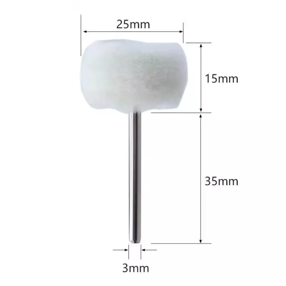 10 قطعة 3 مللي متر عرقوب شنت الصوف الناعم غرامة القطن تلميع عجلة تلميع لمجموعة تلميع أو مثقاب صغير